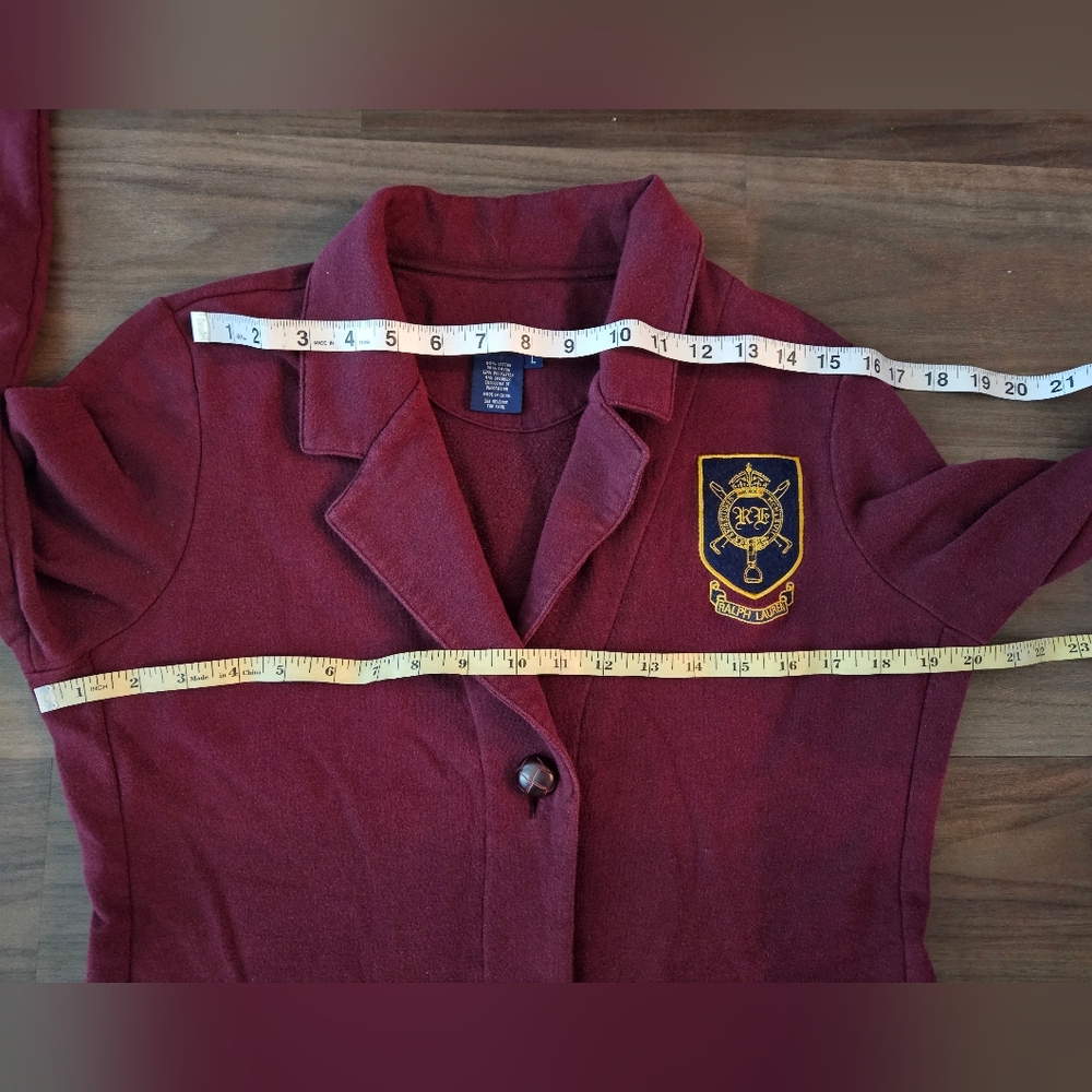 Ralph Lauren Blue Label Burgundy Blazer with Crest Patch - Picture 10 of 13